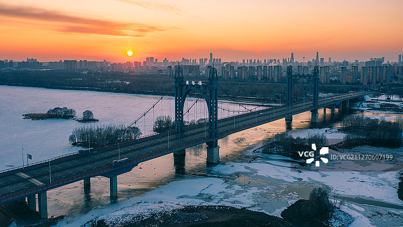 沈阳浑河流域桥梁风光图片素材