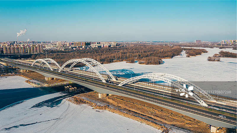 沈阳浑河流域桥梁风光图片素材