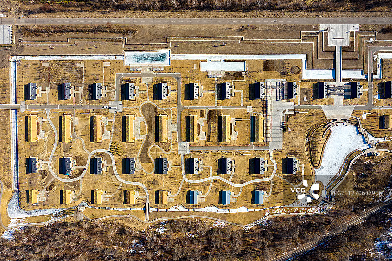 航拍阿尔山市白狼镇风光图片素材