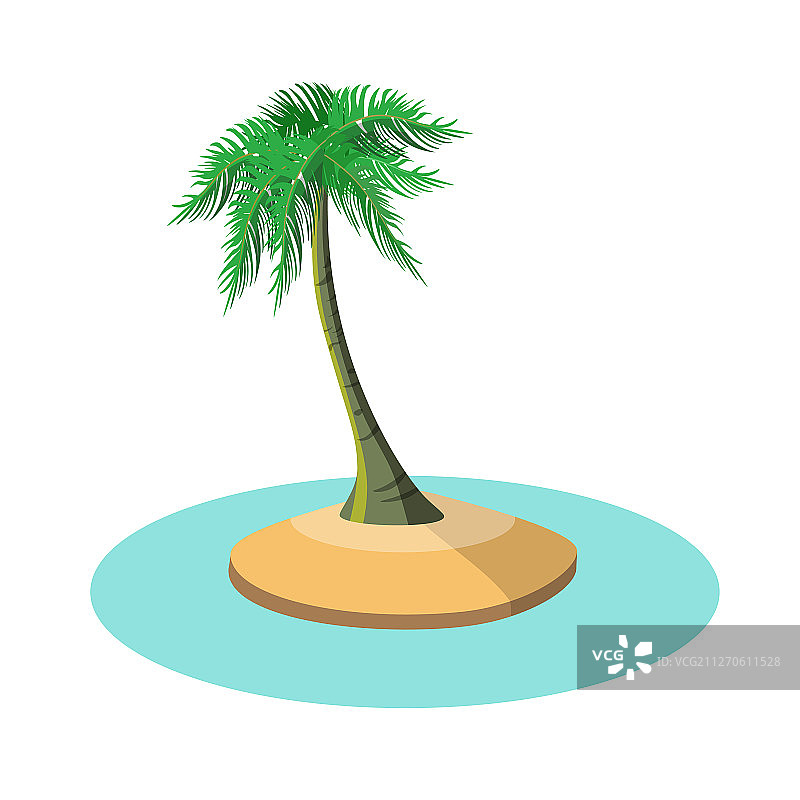 卡通椰树岛屿图片素材