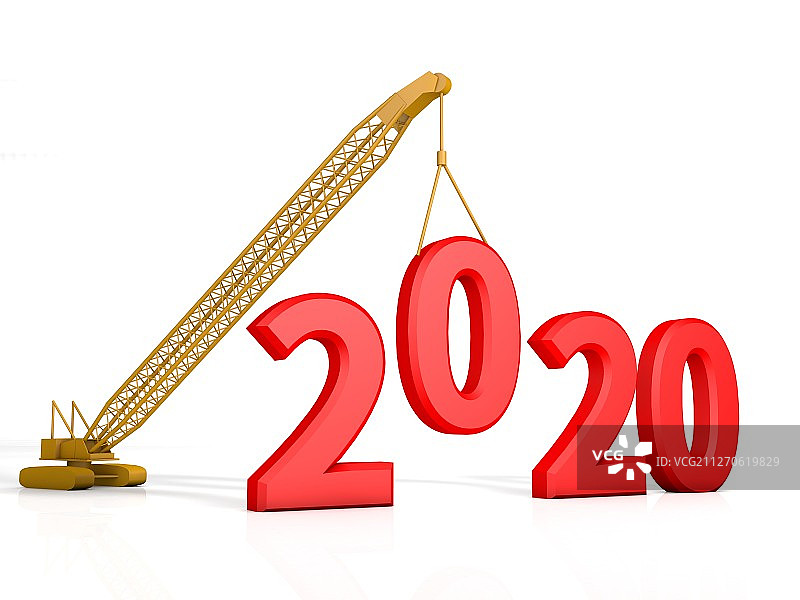 建筑起重机3d文字2020图片素材