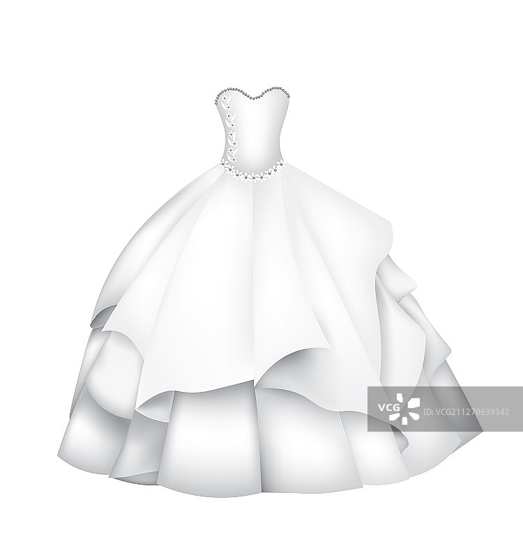 优雅的蕾丝锆石婚纱图片素材