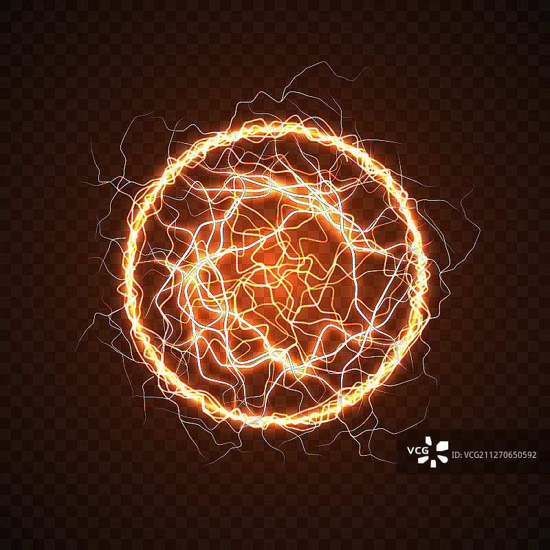 带闪电效果的电球图片素材