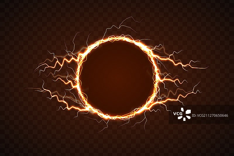 闪电效果的电力圈图片素材