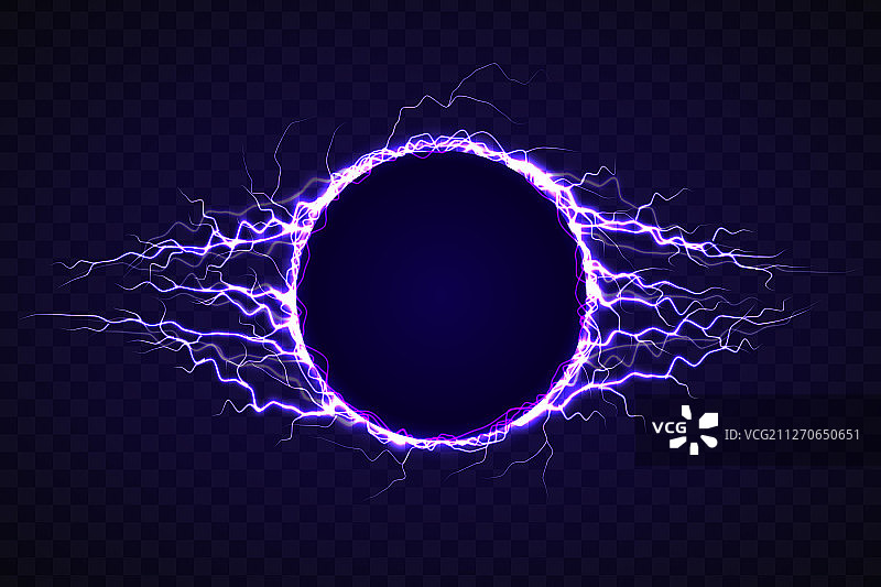 闪电效果的电力圈图片素材