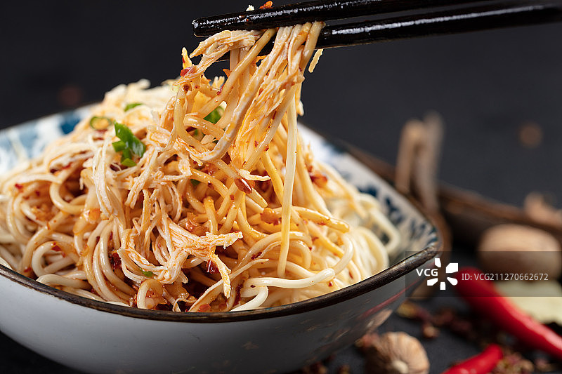 四川菜鸡丝凉面图片素材
