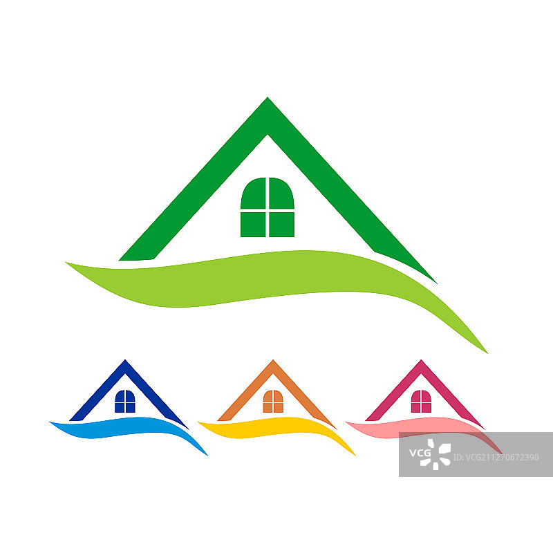 天河羽翼房屋符号设计图片素材