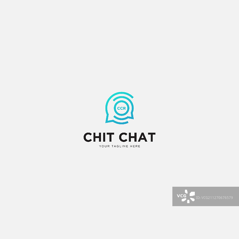 带有线条艺术和字母C的闲聊Logo设计图片素材