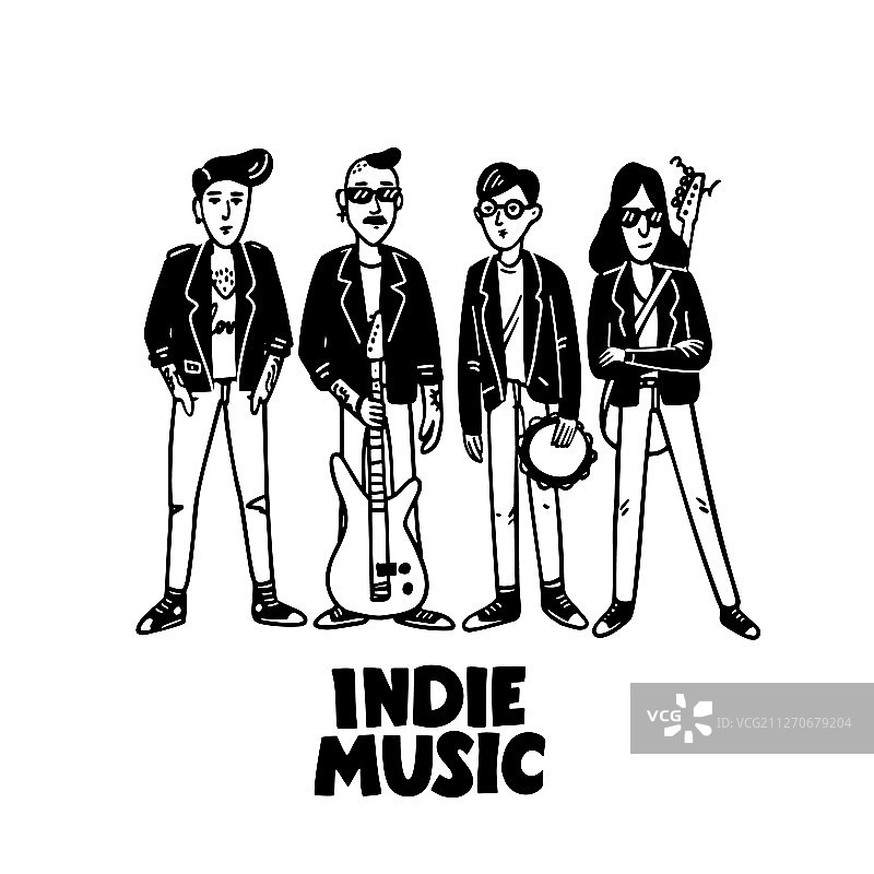 黑白独立摇滚乐队图片素材