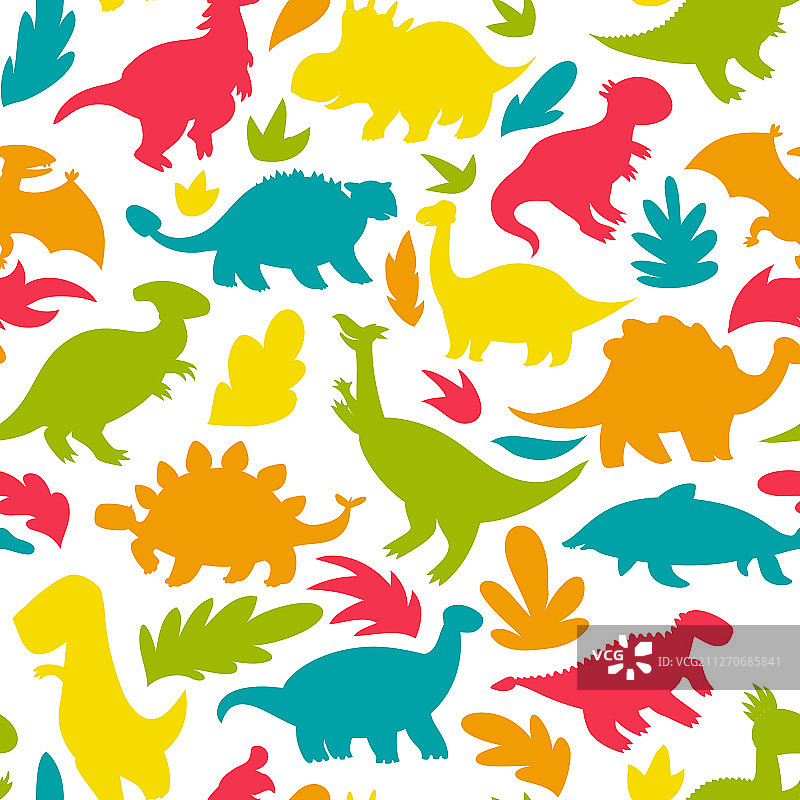 恐龙无缝图案图片素材