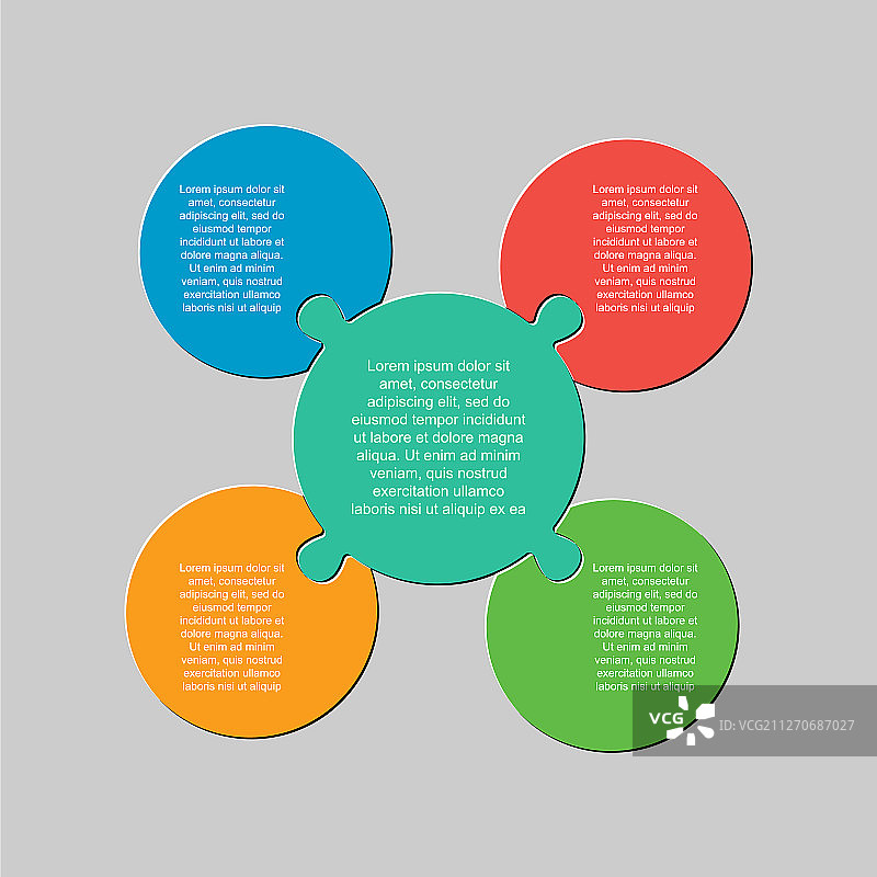 四块圆形拼图图表信息图图片素材