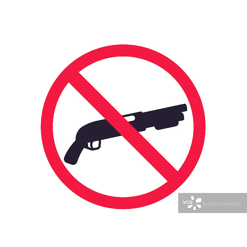 带猎枪的禁止枪支标志图片素材