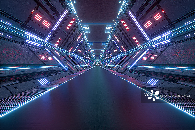 3D抽象霓虹灯空间背景图片素材