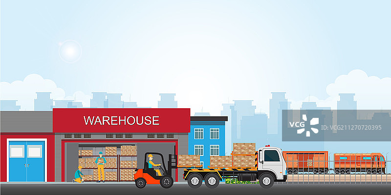 货运列车商业港口图片素材