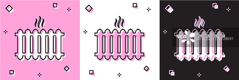粉色背景的散热器图标图片素材