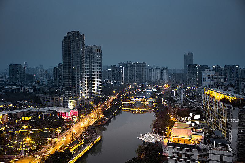成都城市夜景图片素材