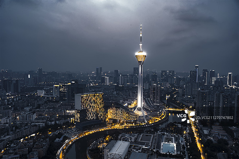 成都电视塔烟花秀图片素材