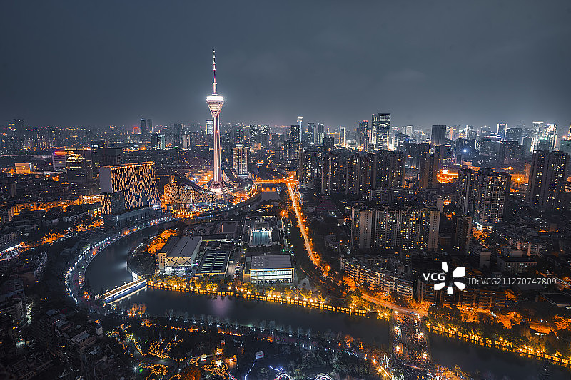 成都电视塔烟花秀图片素材