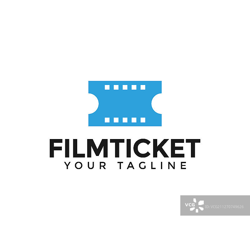 电影胶片和电影票电影院Logo设计图片素材