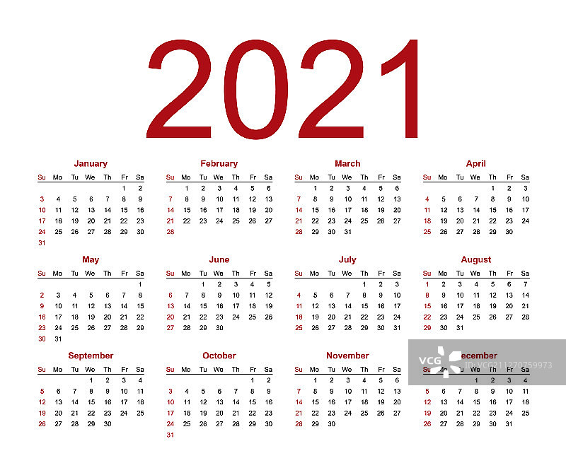 2021年日历模板图片素材