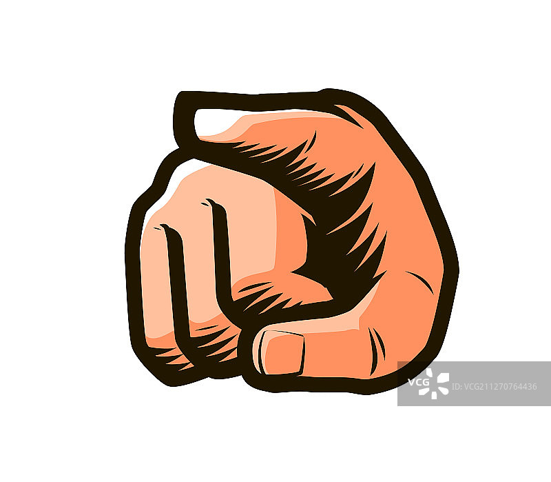 波普艺术风格的男性指示手势图片素材