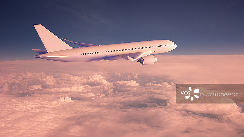 高空巡航_商用_喷气客机图片素材