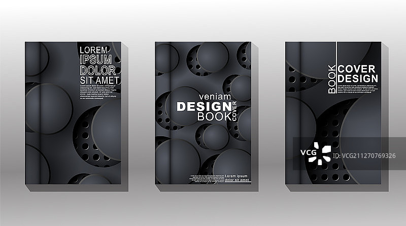 现代3D灰色圆形封面设计图片素材
