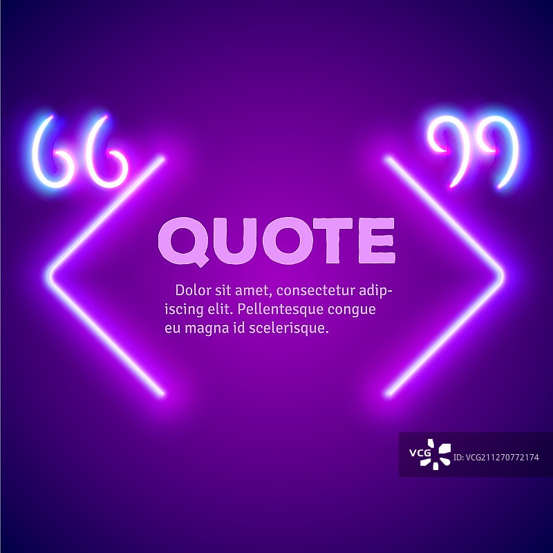 复古霓虹灯发光引号边框图片素材