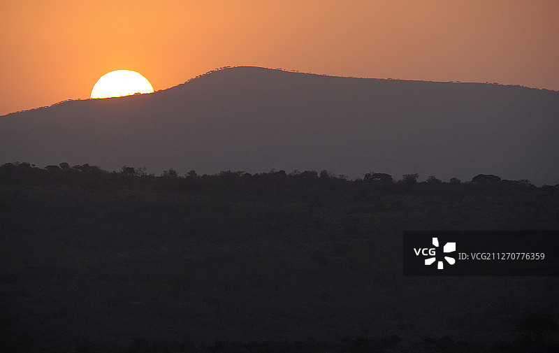 南非姆弗洛齐国家公园的日落图片素材
