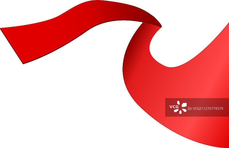 红色丝带图标卡通风格图片素材