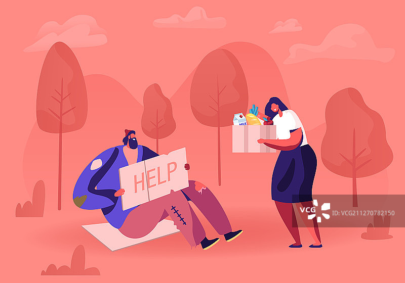 坐在地上，带着铭牌的无家可归男人图片素材