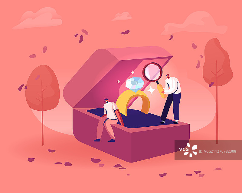 男士为女士挑选订婚戒指概念图图片素材