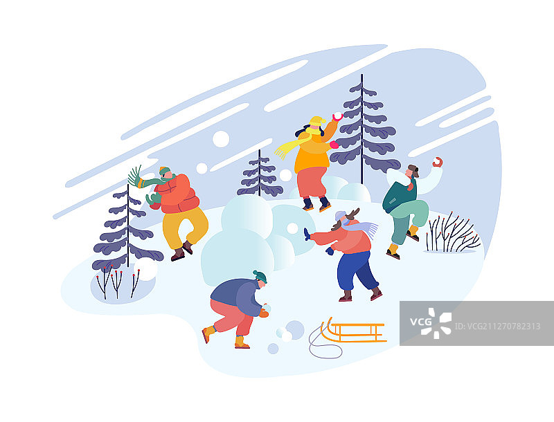 圣诞节假日活动雪球大战图片素材