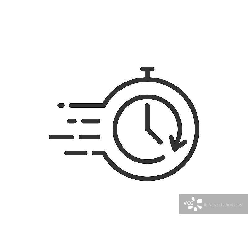 扁平风格的恢复图标，白色背景上的重复时钟图片素材