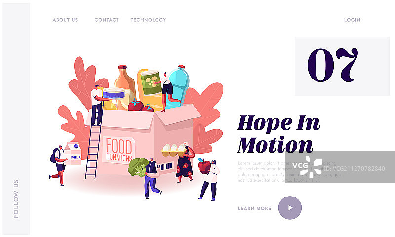 志愿活动和慈善网站的着陆页图片素材