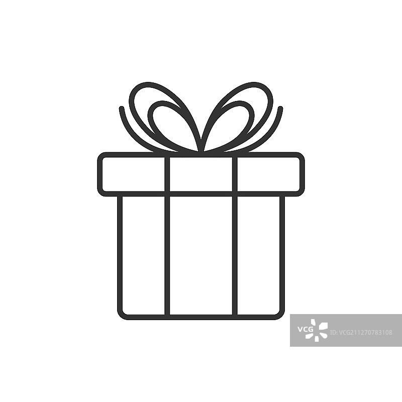 扁平风格的礼盒图标，礼品包装图片素材