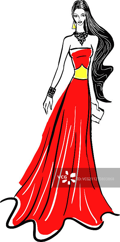 高级定制时装模特时尚手稿图片素材