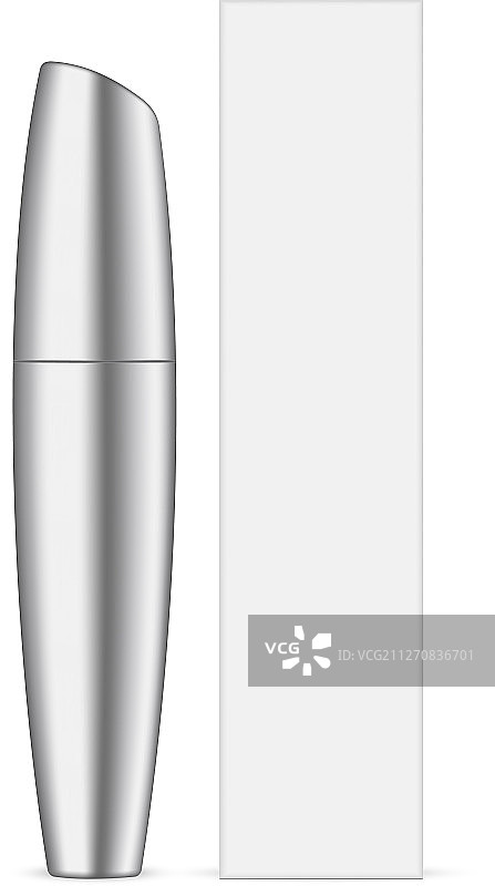 带包装盒的金属睫毛膏管图片素材