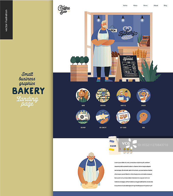 烘焙店小企业宣传页图片素材
