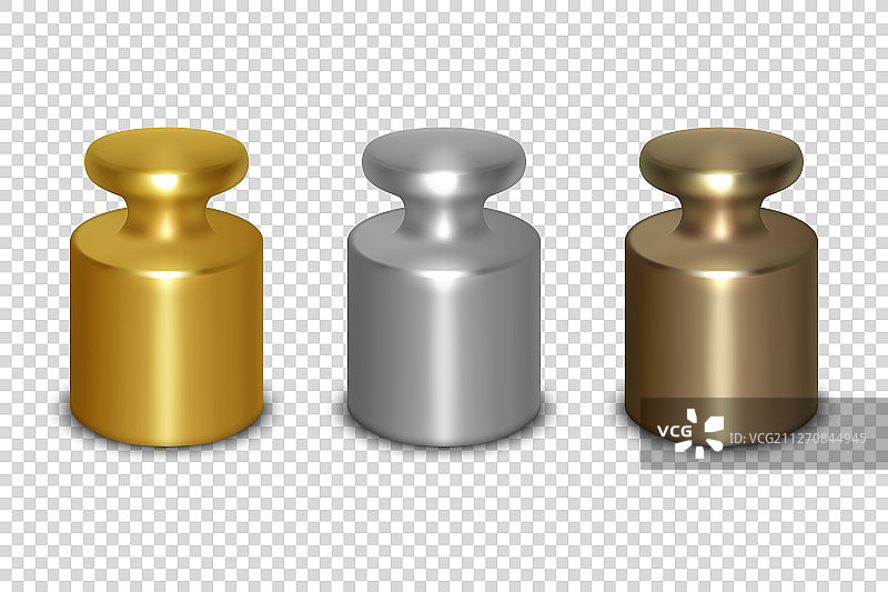 3D逼真金属金色银色青铜图片素材