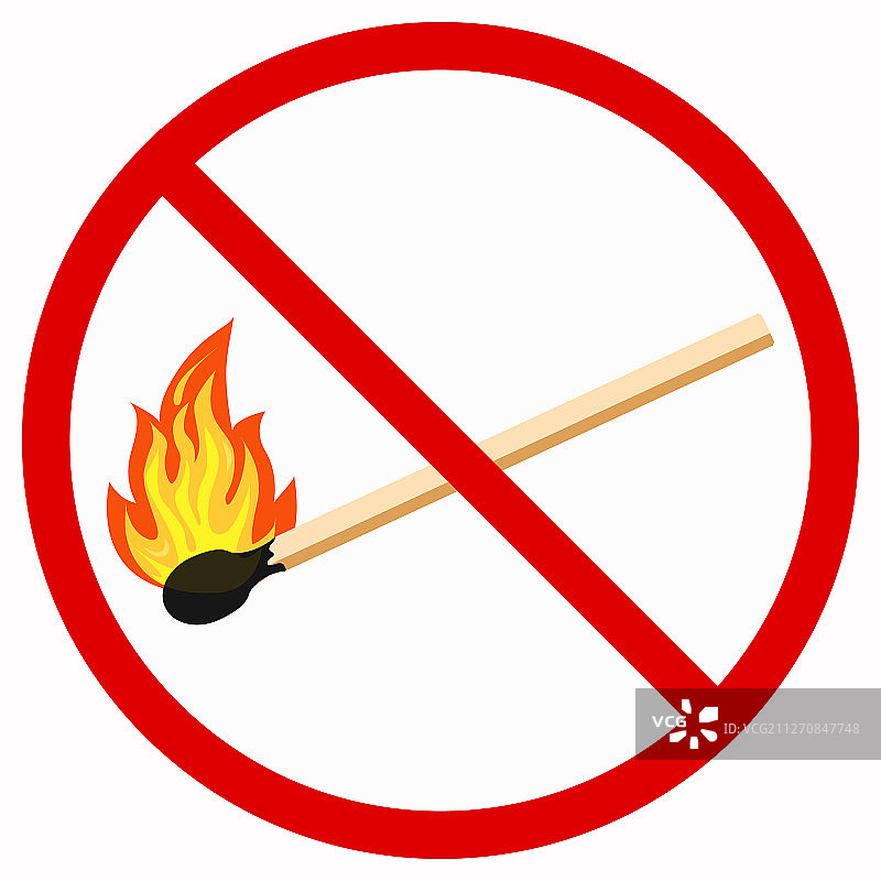 白色背景上的禁止明火标志图片素材