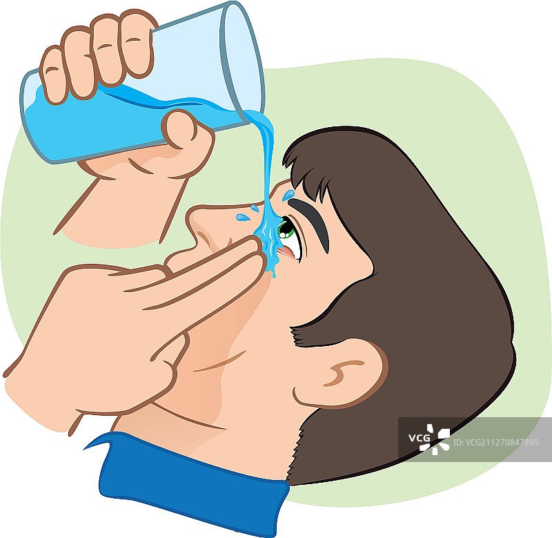 急救用水冲洗眼睛图片素材