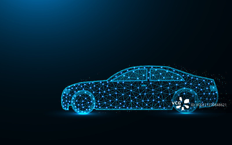 汽车低多边形设计交通抽象几何图片素材