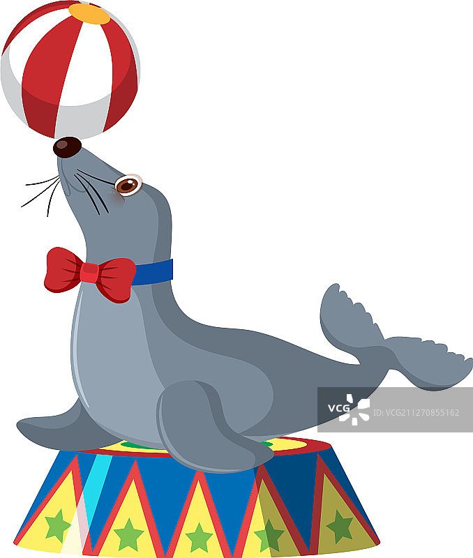 白色背景上的海狮角色图片素材