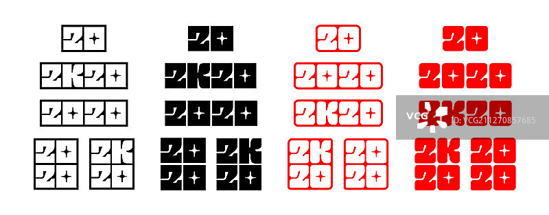 2020年新年贴纸素材图片素材