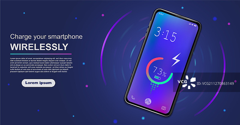 无线充电的未来感手机图片素材