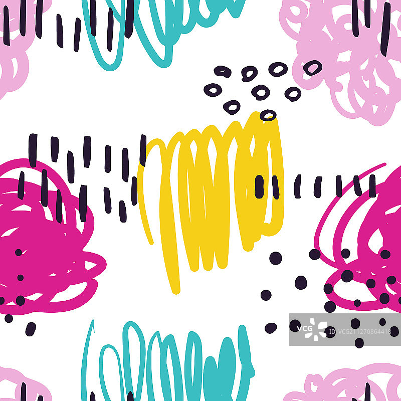 带彩色涂鸦的抽象无缝背景图片素材