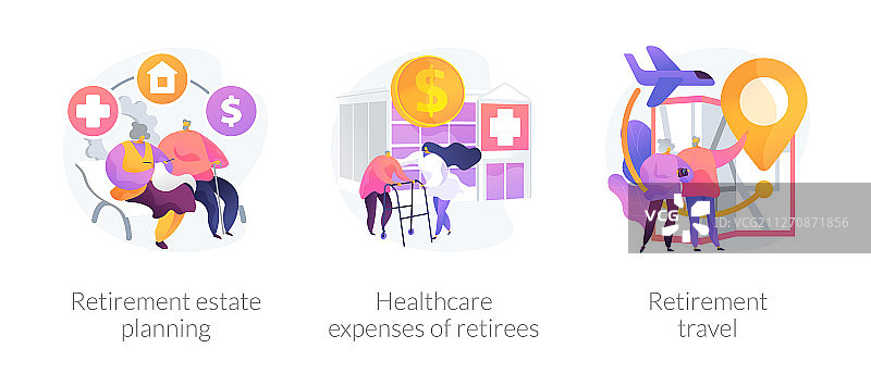 退休人员生活方式概念隐喻图片素材