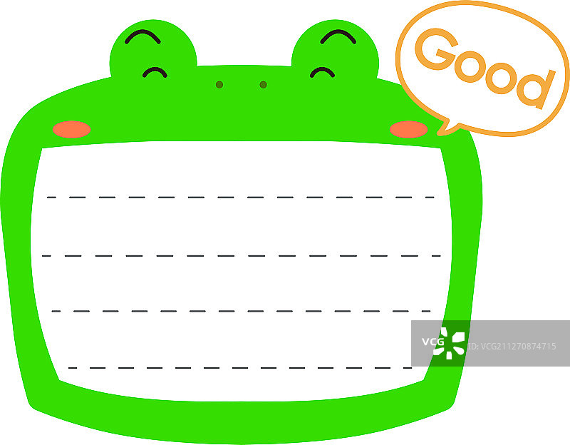 可爱的青蛙留言板图片素材