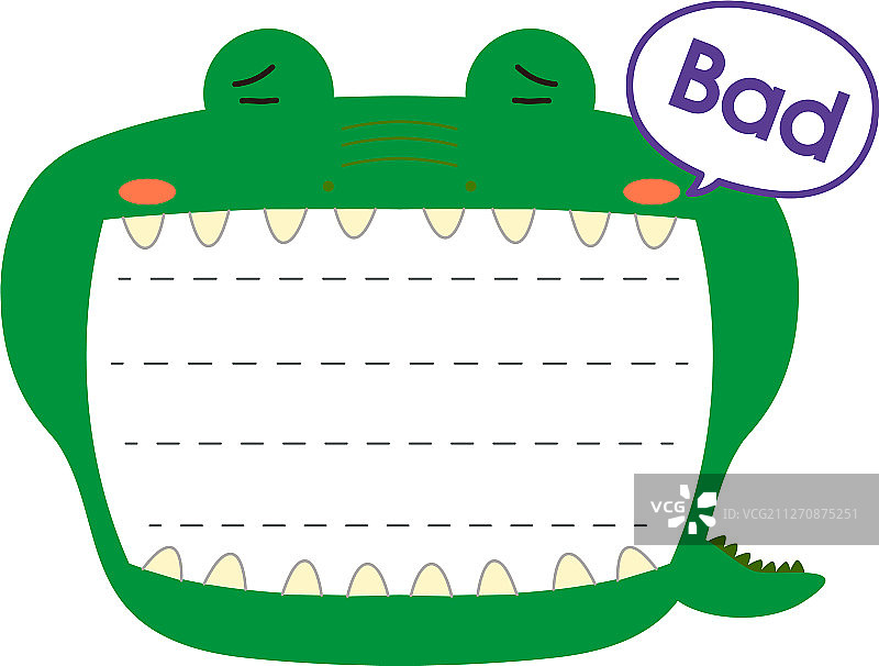 可爱的凯门鳄留言板图片素材